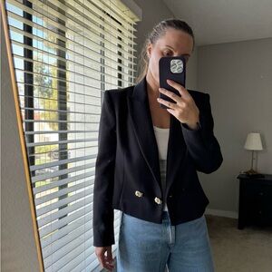 Zara Black Blazer Tailored Professional Jacket